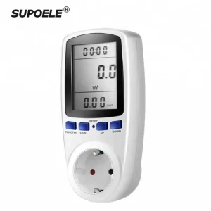 SUPOELE220v AC Power Meter Digital Wattmeter Energy Eu Watt Calculator Monitor Electricity Consumption Measuring Socket Analyzer
