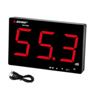 SW525A 30~130db Sound Level Meter Tester Large Screen LCD Display Wall Hanging Type Decibel Noise Measuring with Alarm