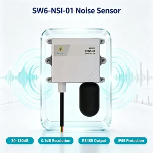 SW6NSI01 High Precision Noise Sensor RS485 Modbus RTU Sound Level Meter IP65 Waterproof Monitor Workshop Traffic Construction