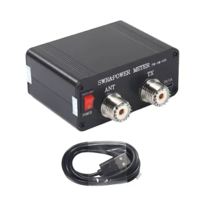 SWR120 120W Power Meter Digital Power Standing Wave Meter 1.8MHz to 50MHz Frequency FM AM SSB 1000mAh Battery Antenna SWR Meter