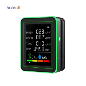 Safewill China Supplier Multi Air Quality Detector TVOC CO2 CO HCHO PM2.5 PM10 Air Quality Monitor 6 in 1 Meter