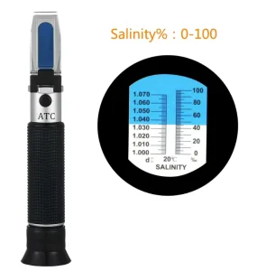 Salinity Refractometer 0-10% Salt Water Meter Aquarium Testing Salinity