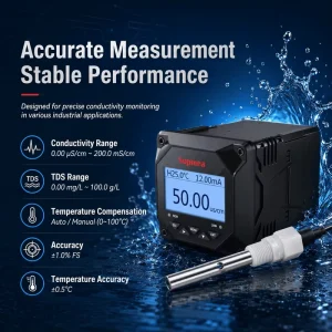Seawater Desalination Online EC Conductivity Meter 4 20mA RS485 TDS Salinity Resistivity Industrial Water Quality Controller OEM