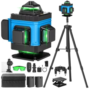 Self Leveling Laser Level Green 360° 16 Lines Auto Calibration Laser Level Kit for Home Renovation Contractors