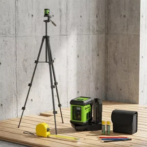 Self Leveling Laser Levels with High light Green Beam 1m Tripod Support Laser Powered by AA Battery for Building