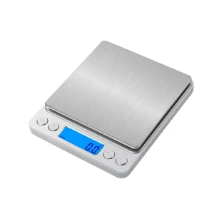 Silver Digital Kitchen Scale High Precision Electronic Scale Backlit LCD Display AAA Battery Powered Weight Measuring 1kg 0.1g