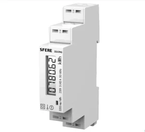 Single Phase DIN Rail Power Meter with Light Source Monitoring RS485 Communication Mini Energy Meter