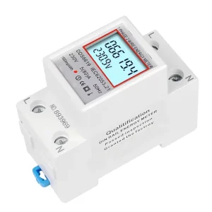 Single Phase Din Rail Energy Meter LCD Digital Electronic Watt Hour Meter Monitor KWh Voltage Current and Active Power