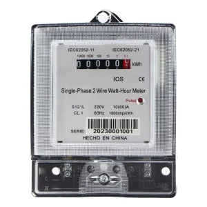 Single Phase Electronic Energy Meter 220V 10(100)A 50Hz 800imp/kWh Digital Electric Power Meter for Home and Industrial Use