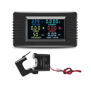 Single Phase PZEM-022 220V Energy Panel Meter with Color LCD Display Voltage Power Ammeter & Voltmeter Split CT KWH Meter