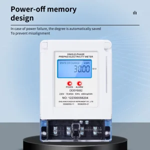 Single Phase Prepaid KWH Energy Meter with LCD Display DIN Rail Installation Digital Frequency Meter