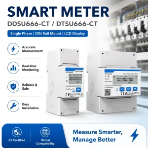 Single Phase Smart Meter 200A CT Class B Accuracy CE Certified Digital Energy Meter for Solar PV Inverter System