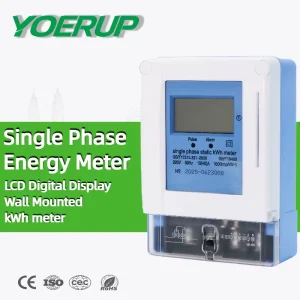 Single Phase Static kWh Meter LCD Digital Display Wall Mounted Meter Watt Hour Intelligent Electronic Prepaid Energy Meters