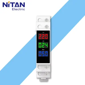 Single Phase Voltage Current Hertz Meter with LCD Display DIN Rail Mount Class 0.5 Accuracy 100A Rated