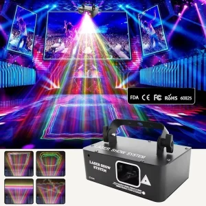 Single-head Full-Color Scanning Laser Light Beam Line Pattern IP20 Rated 100-220V Input Disco Bar Lounge Stage KTV Private Party