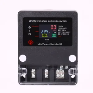 Single-phase 220V LCD Display Electric Energy Meter Class 1.0 Accuracy 20A Max Current 0-9999.9 kWh Range Displays Power Current