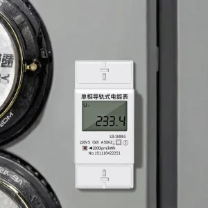 Single-phase Electric Energy Meter DIN Rail Two-line LCD Digital Display Power Consumption Meter 220V for Monitoring