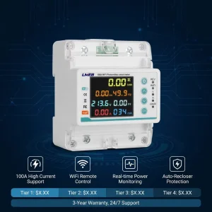 Smart 100A WiFi Recloser Electric Meter Single Phase Household Energy Meter Overcurrent Overload Protector for Foreign