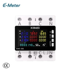Smart 4P 3 Phase 4 Wire Meter 0.5 Class Color LCD Power Quality Tracking Energy Meter