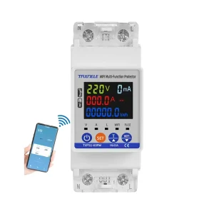 Smart 63A Kwh Metering Circuit Breaker Single Phase Energy Meter WIFI Smart Life Voltage Current Earth Leakage Protection