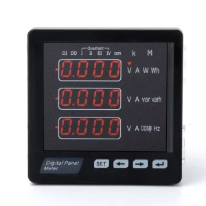 Smart AC Three-Phase Electric Ampermeter Voltmeter Multifunction Panel Meter 0.5 Accuracy Class RS485 Communication for Voltage