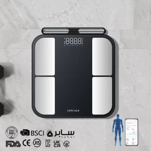 Smart Body Fat Scale OEM ODM 180kg Tempered Glass Electronic Digital Bathroom Scale