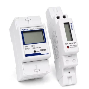 Smart DDS Single Phase Energy Meter 220V 2P DIN Rail Mounted LCD Display 60A Class 1 Electric Meter