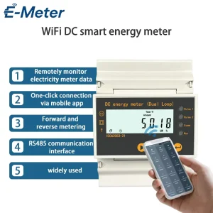 Smart LCD 0.5S Class DC Energy Meter for Photovoltaic Solar Systems and Industrial Battery Storage Applications