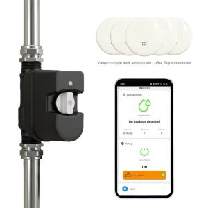 Smart LD2602P LB Lora Sound Alarm Leak Sensor Auto Shutoff Solenoid Valve Flow Meter WiFi Tuya App Control Pipe Burst Protection