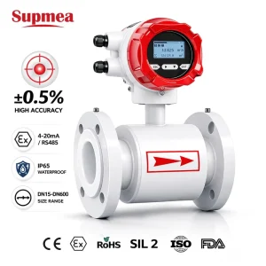 Smart LORAWAN PLC RS485 Modbus 4-20mA Pulse Output Digital Liquid Electromagnetic Flow Meter with 0.5% High Accuracy Sensor