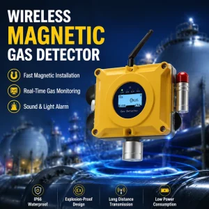 Smart Magnetic Sensitive Wireless Flammable Gas Detector Alarm ATEX FCC SIL Cable Free Installation CH4 Propane Isobutane