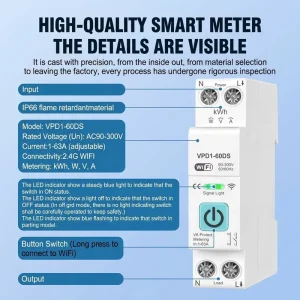 Smart WiFi Remote Control AC MCB Relay Breaker with Metering PA66 Material 6 KA Breaking Capacity Rail Mounting