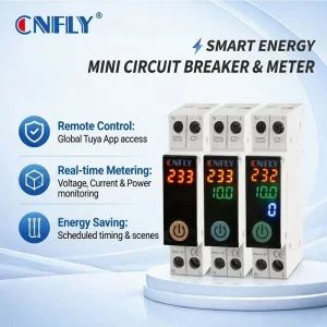 Smart WiFi Wireless Timer Meter Remote Control Circuit Breaker Voltage Protection with Voltage Current KWH Screen Display