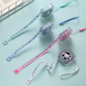 Soft Tape Measure 2M 6.5FT Retractable Transparent ABS Double Scale CM Inch with Lock for Sewing Body Measurement and Home Use