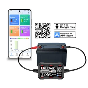 Software Free APP Konnwei BK400 6v 12v 24v 48v Bluetooth Car Battery Monitor for Lead Acid Lithium Lifepo4 GEL EFB