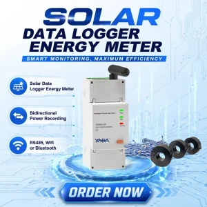 Solar Data Logger Energy Meter DIN Rail Modbus RS485 Bidirectional Power Recording for Grid Tied PV System Real Time Monitoring