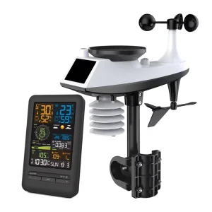 Solar Powered Wireless Weather Station Tuya APP Outdoor Rain Gauge Wind Speed Anemometer Smart Home Farm Weather Monitor Plastic