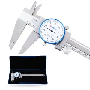 Solid Stainless Steel High Precision 0-8″ 0.001 Graduation Dial Caliper With Locking Screw for Stable Reading