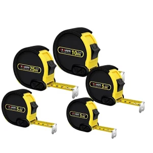 Source Factory China Plastic Coated Steel Tape Measure 5m 7.5m 10m 3 Box Metric Imperial Measuring Tool