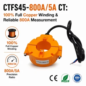 Split Core Current Transformer 333mV Output CT Clamp 100A 200A 400A AC Sensor for Smart Energy Meter IoT Sub Metering CE RoHS