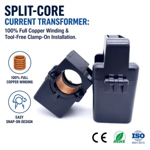Split Core Current Transformer Clamp on CT 50A 100A 200A 500A to 5A 1A AC Current Sensor for Energy Meter Panel Monitor CE RoHS