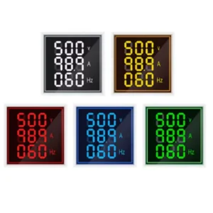 Square LED Digital Voltmeter Ammeter Hertz Meter AC20-500V Signal Lights Voltage Current Frequency Combo Meter Indicator Tester