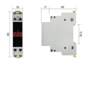 Square Mini Digital Voltage Ampere Meter AC 220 380V 100A Panel Mounted Signal Indicator Digital Amperemeter Voltmeter
