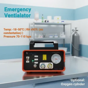 Stable Veterinary ICU Emergency Portable Ventilator with 8 Hours Battery Life for Dogs Cats Rabbits
