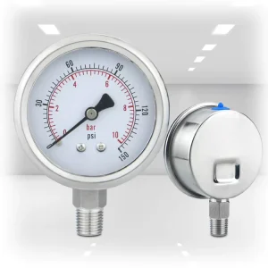 Stainless 1-600 Bar Corrosion Resistant Steel Pressure Gauge Fittings Pressure Gauge with Threaded Connection