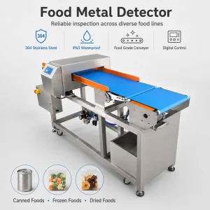 Stainless Steel 304 Food Metal Detector Conveyor Belt IP65 Waterproof for Canned Frozen and Dried Foods