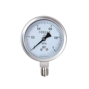 Stainless Steel 316 Pressure Gauge 1/4in 0-25 bar Connection for Industrial Pipeline Pressure Testing