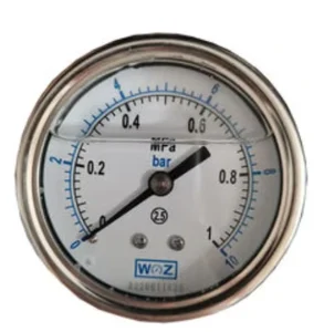 Stainless Steel 6 bar 10 bar Pressure Gauges for Hydraulic Air Compressors Metal Gauges