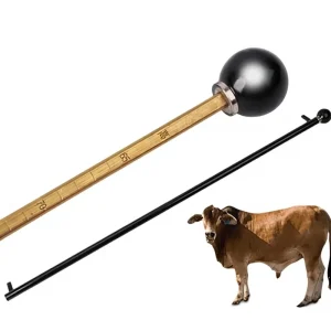 Stainless Steel Copper Measuring Rod for Cattle Sheep Animal Height Length Width Measurement Tool with Two Inner Rulers