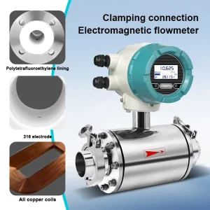 Stainless Steel Digital Magnetic Clamp Flow Meter for Chemical Liquid Milk Water Pulse 4 20mA RS485 Signal